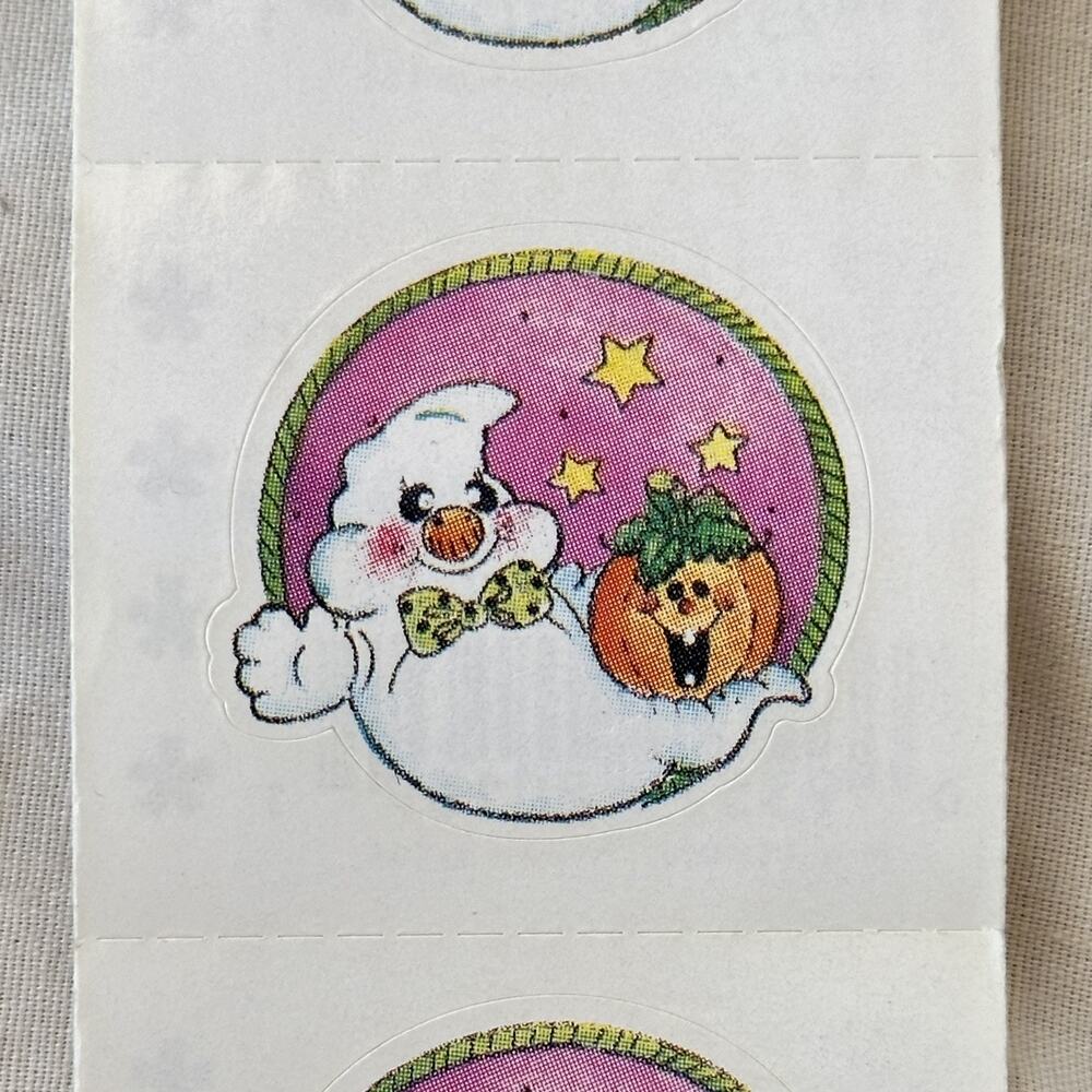 Vintage 90s Starry Night Ghost Provo Craft Sticker Roll 65 Halloween Pumpkin